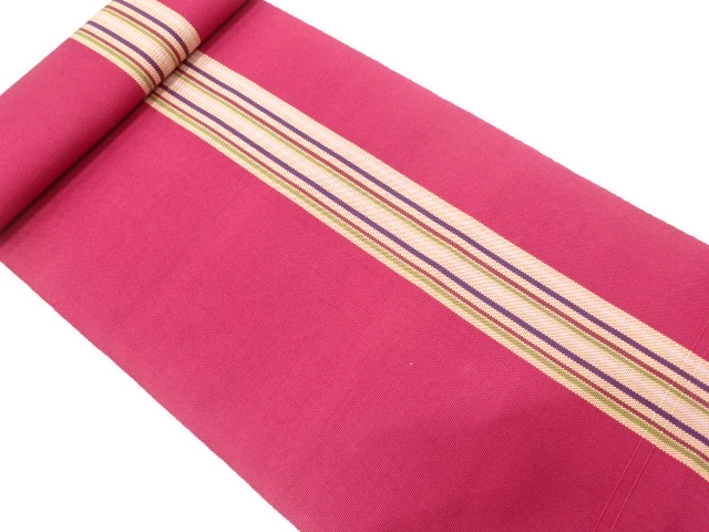 JAPANESE KIMONO / ANTIQUE BOLT FOR HASSUN OBI / WOVEN STRIPE